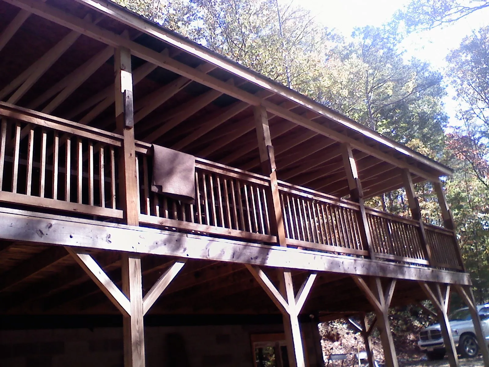 Timber framing under a new elevated porch and deck — Roof Leak Repair in Scotland by Roofing Brothers